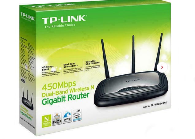 450Mb Wireless Router Gigabit 4-Port TP-LINK (TL-WR2543ND)